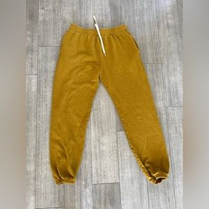 Jungmaven Sweatpants hemp cotton M- muted mustard color